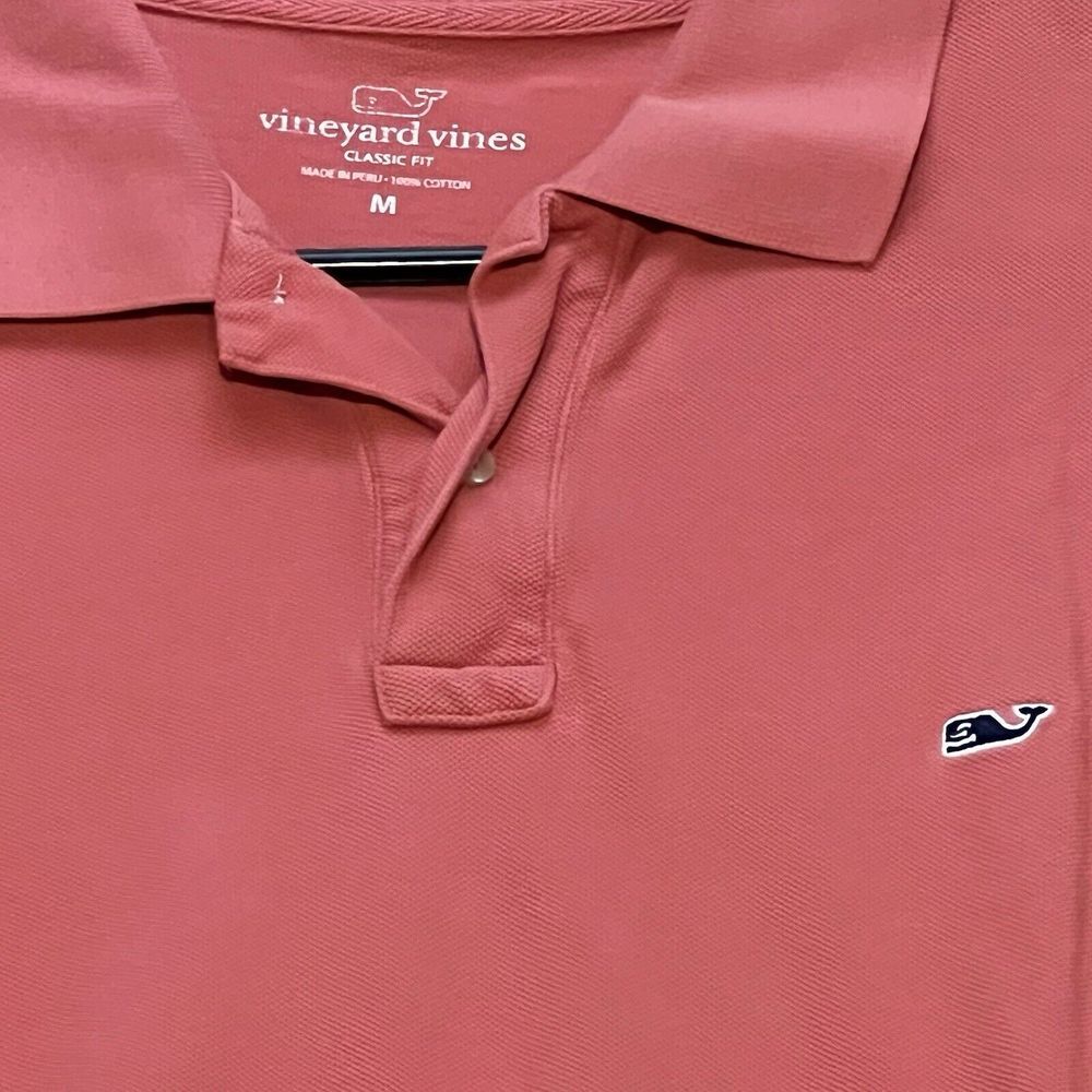 Vineyard Vines Men's Medium Classic Fit Pink Polo